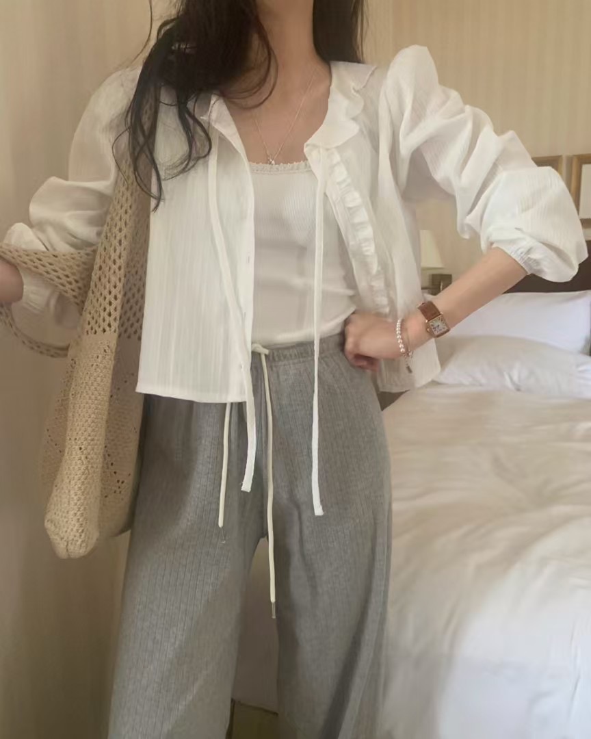 PYT-ot韓國代購女士新款熱賣職業25春夏時尚推薦襯衫蕾絲衫pretty young thing襯衫/蕾絲衫