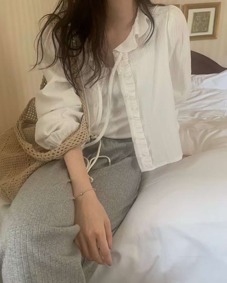 PYT-ot韓國代購女士新款熱賣職業25春夏時尚推薦襯衫蕾絲衫pretty young thing襯衫/蕾絲衫