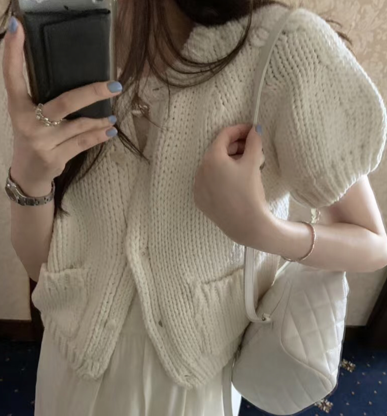 PYT-ot東大門代購女士新款休閑推薦25春夏職業人氣針織衫手工pretty young thing針織衫