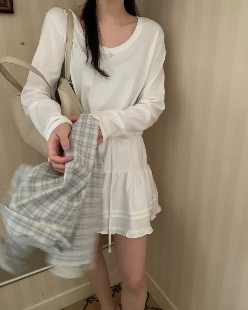 PYT-ot韓國直郵女士新款推薦時尚25春夏真品職業長袖T恤寬松pretty young thing長袖T恤