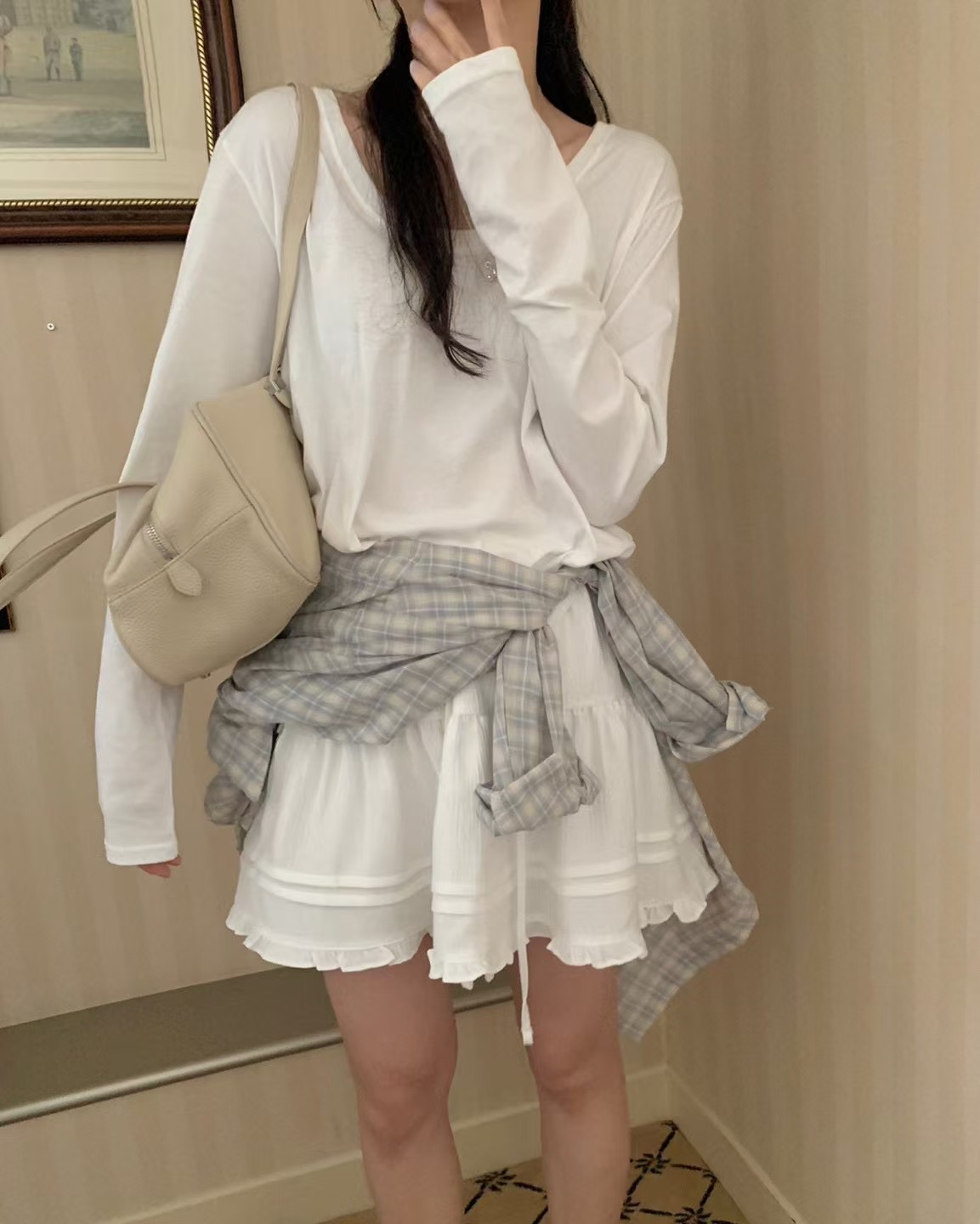 PYT-ot韓國直郵女士新款推薦時尚25春夏真品職業長袖T恤寬松pretty young thing長袖T恤