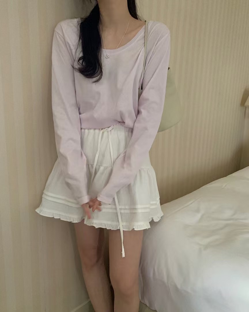 PYT-ot韓國直郵女士新款推薦時尚25春夏真品職業長袖T恤寬松pretty young thing長袖T恤圖色2