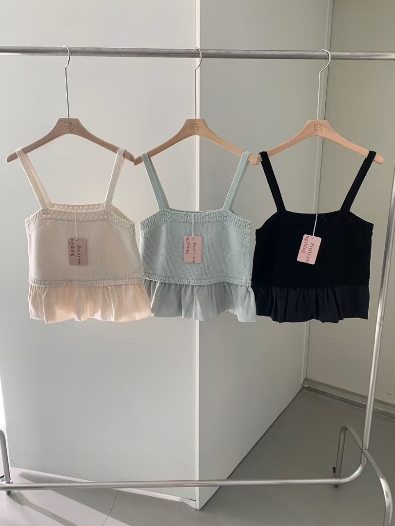 PYT-ot東大門代購女裝新品25春夏休閑人氣真品職業吊帶背心pretty young thing吊帶/背心