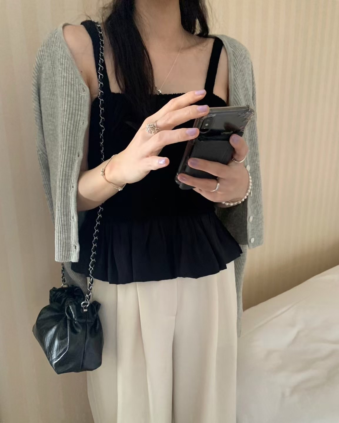 PYT-ot東大門代購女裝新品25春夏休閑人氣真品職業吊帶背心pretty young thing吊帶/背心