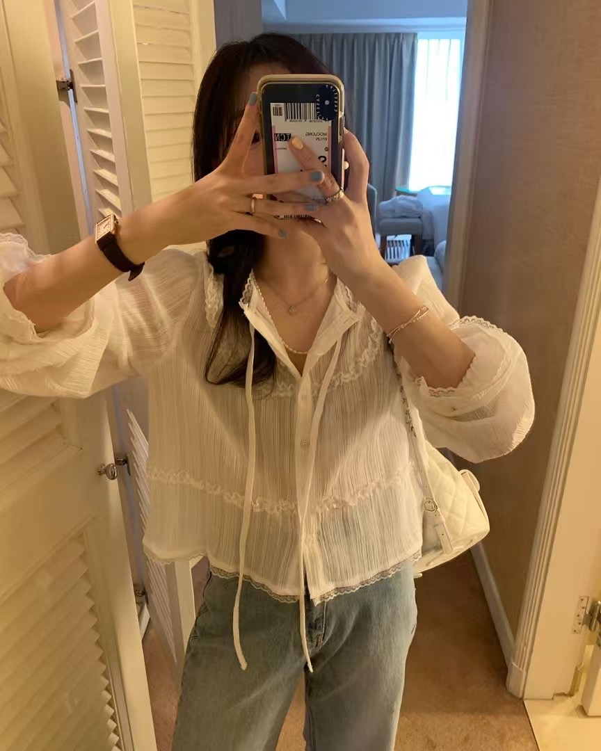 PYT-ot東大門直郵女士新款休閑職業熱賣時尚人氣襯衫蕾絲衫pretty young thing襯衫/蕾絲衫