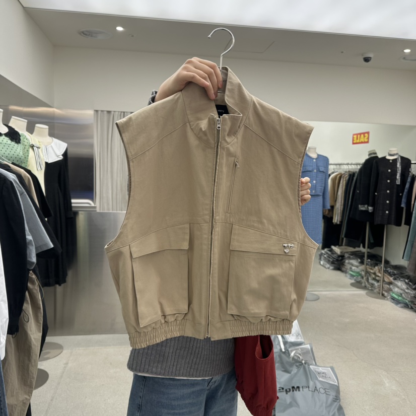 ANNA VERRY-P韓國直郵㊣東大門實拍女裝新品時尚馬甲口袋ESCHER馬甲圖色1