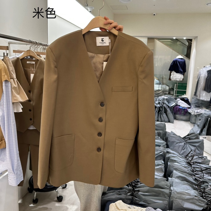 TOMGIRL韓國直郵㊣東大門實拍女裝新品職業推薦熱賣時尚夾克TOMGIRL夾克