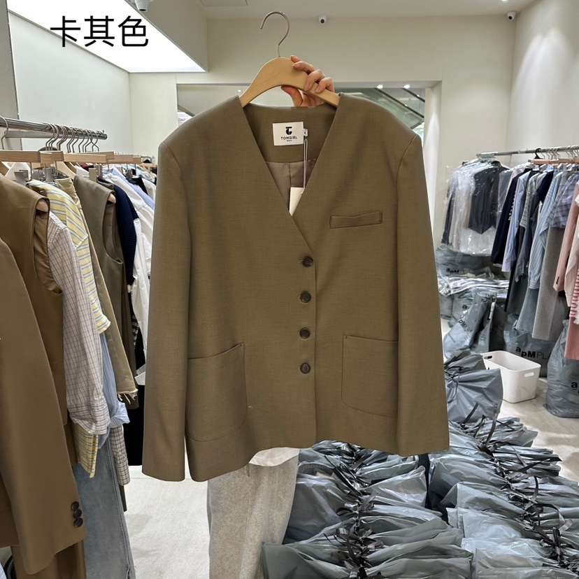 TOMGIRL韓國直郵㊣東大門實拍女裝新品職業推薦熱賣時尚夾克TOMGIRL夾克圖色2