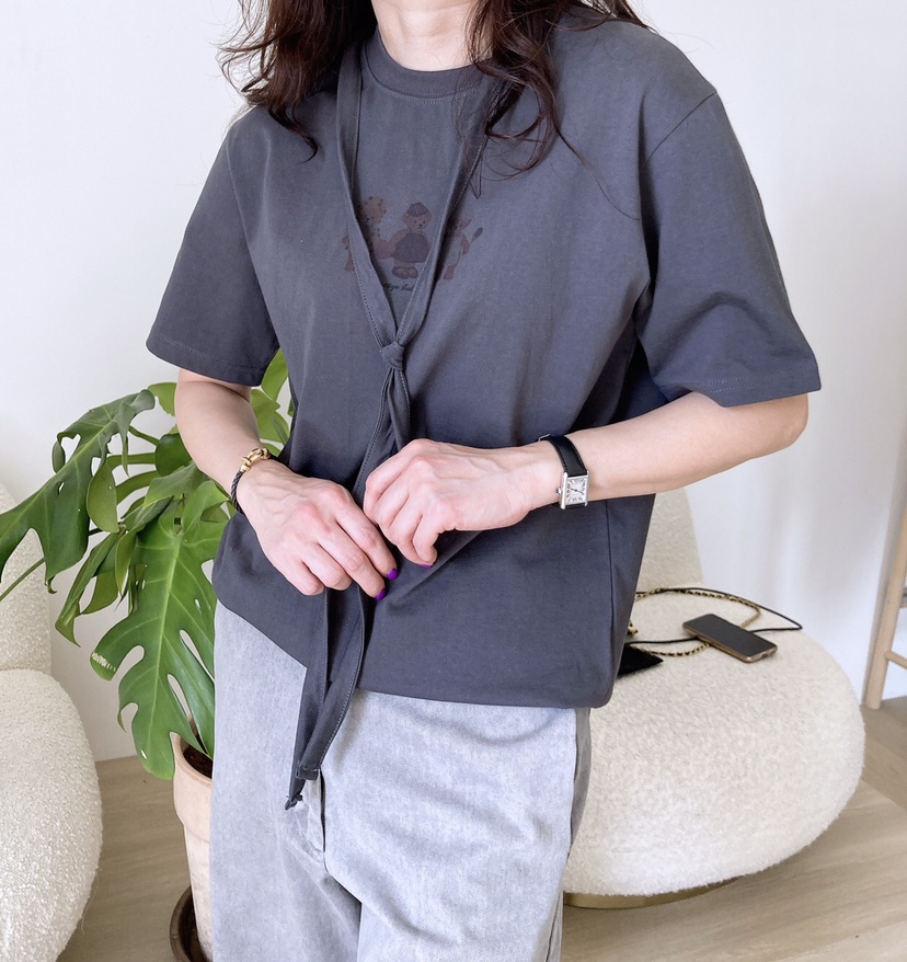 HANNA-A韓國直郵㊣女裝新品推薦職業休閑25春夏人氣時尚T恤HANNAT恤