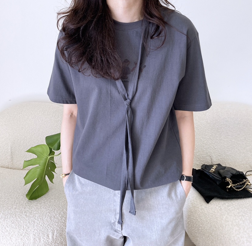 HANNA-A韓國直郵㊣女裝新品推薦職業休閑25春夏人氣時尚T恤HANNAT恤