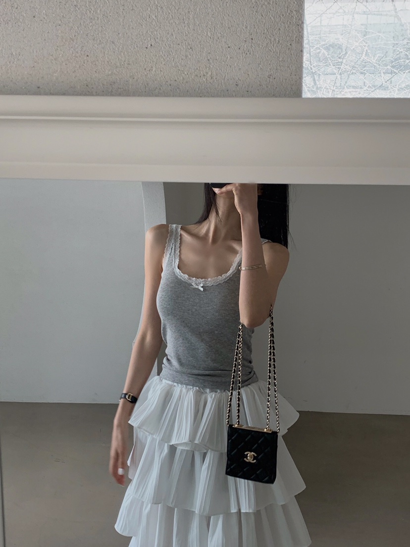 VERANDA韓國直郵㊣東大門實拍女裝新品時尚職業吊帶背心蕾絲VERANDA吊帶/背心