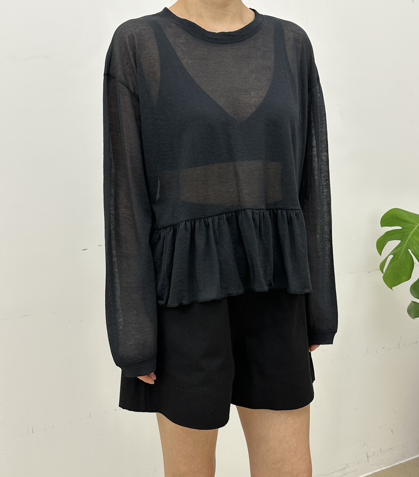 BUT直郵韓國代購㊣女裝新款25春夏職業推薦休閑長袖T恤透明button長袖T恤圖色3