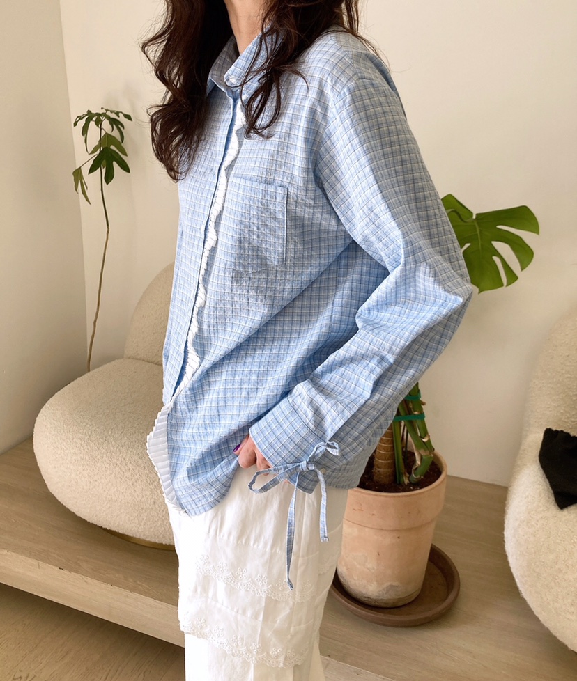 HANNA-A韓國㊣直郵東大門代購女裝新款時尚推薦襯衫蕾絲衫HANNA襯衫/蕾絲衫