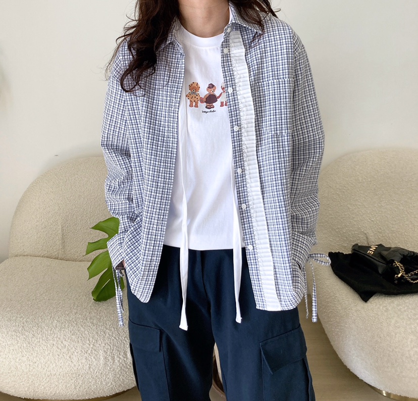 HANNA-A韓國㊣直郵東大門代購女裝新款時尚推薦襯衫蕾絲衫HANNA襯衫/蕾絲衫圖色2
