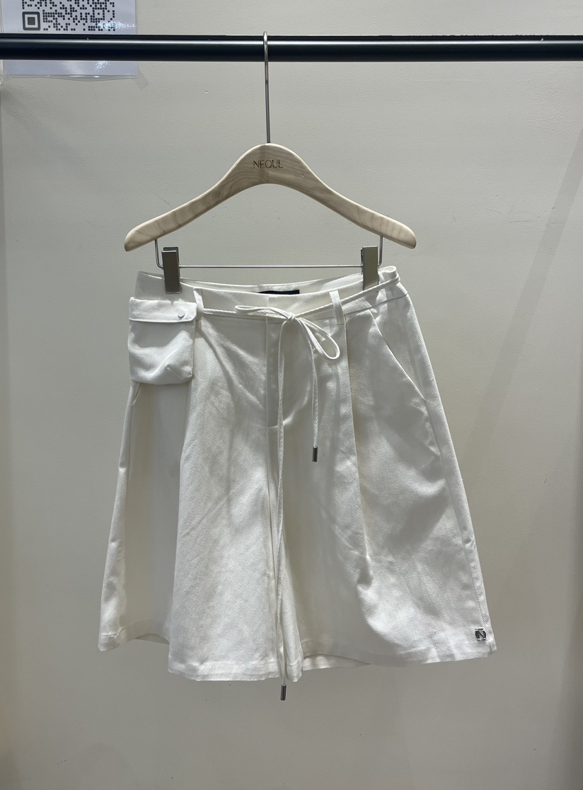 NEOUL韓國㊣直郵東大門代購女裝新品推薦25春夏短褲含腰繩口袋NEOUL/ahin雙領標簽短褲