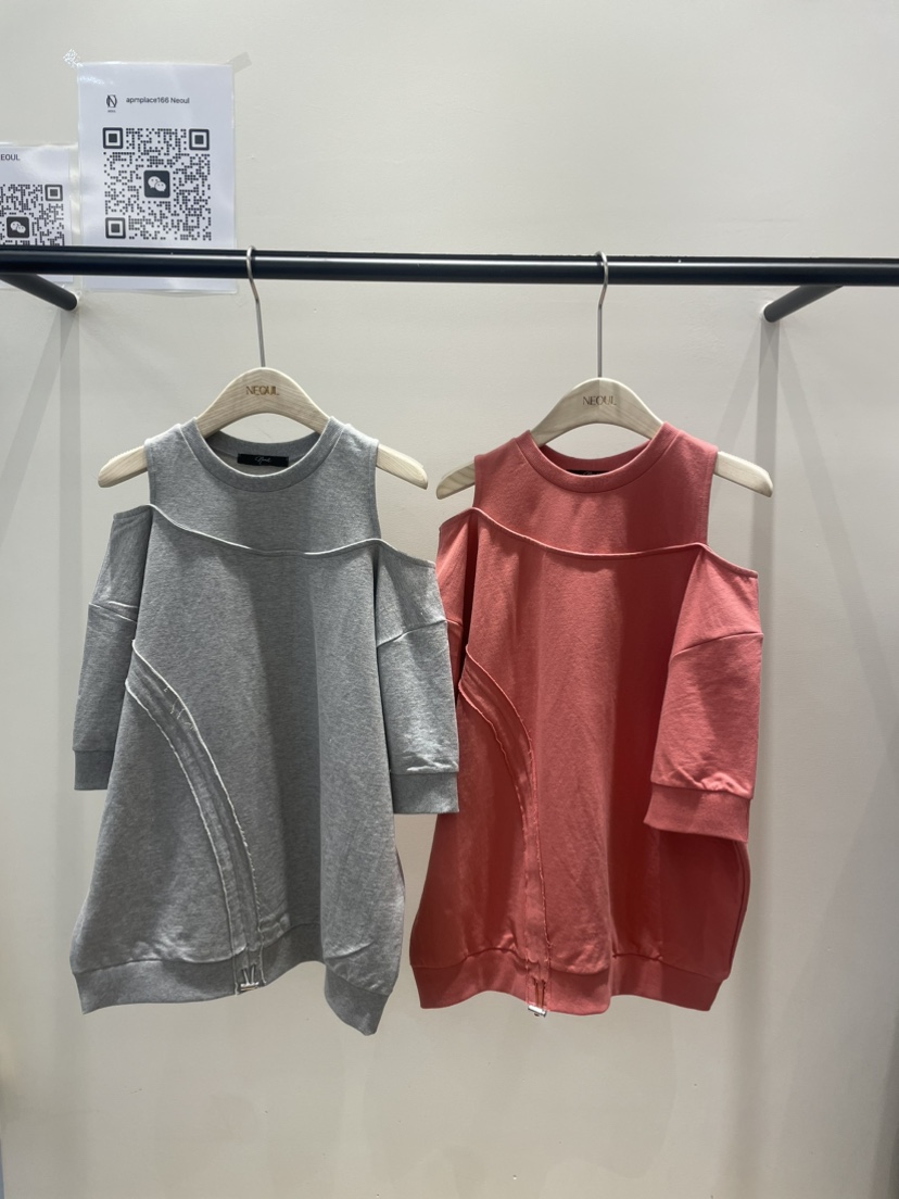 NEOUL韓國直郵㊣女裝新品熱賣休閑人氣時尚推薦25春夏職業衛衣NEOUL/ahin雙領標簽衛衣