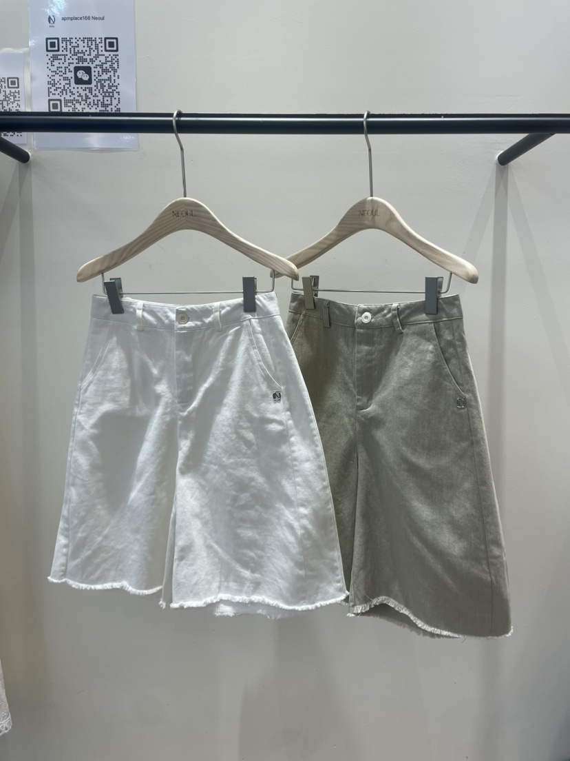 NEOUL直郵韓國代購㊣女裝新款休閑時尚推薦熱賣25春夏人氣短褲NEOUL/ahin雙領標簽短褲