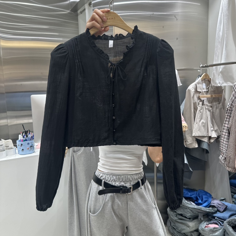 BEENS韓國㊣直郵東大門代購女裝新款休閑熱賣時尚襯衫蕾絲衫BEENS襯衫/蕾絲衫圖色3