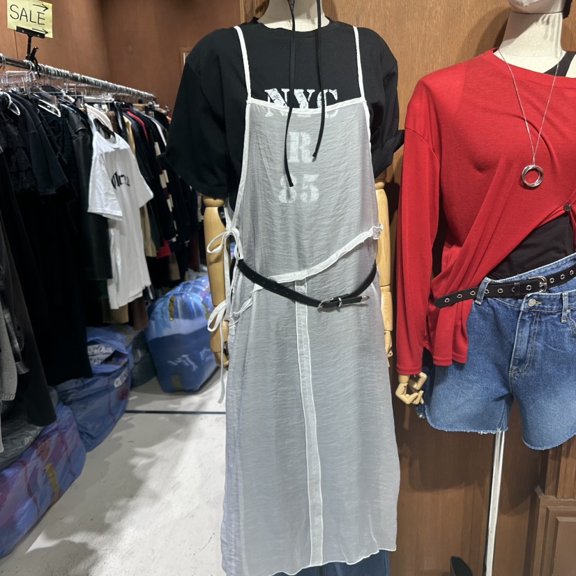 AMOUR韓國直郵㊣女裝新款25春夏人氣休閑連衣裙不含腰帶蝴蝶結AMOUR連衣裙