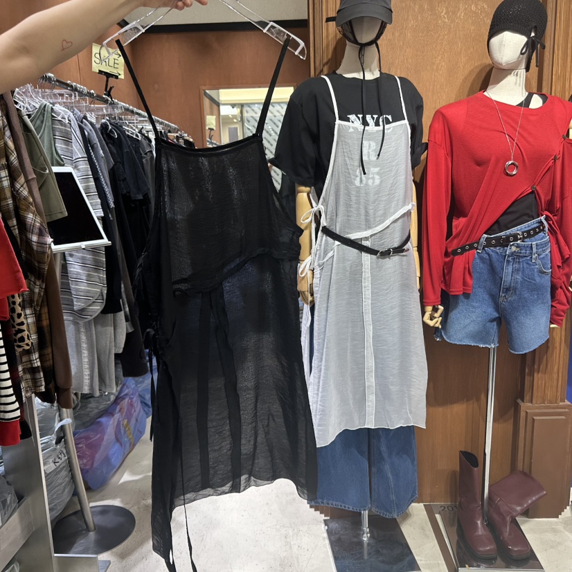 AMOUR韓國直郵㊣女裝新款25春夏人氣休閑連衣裙不含腰帶蝴蝶結AMOUR連衣裙圖色2