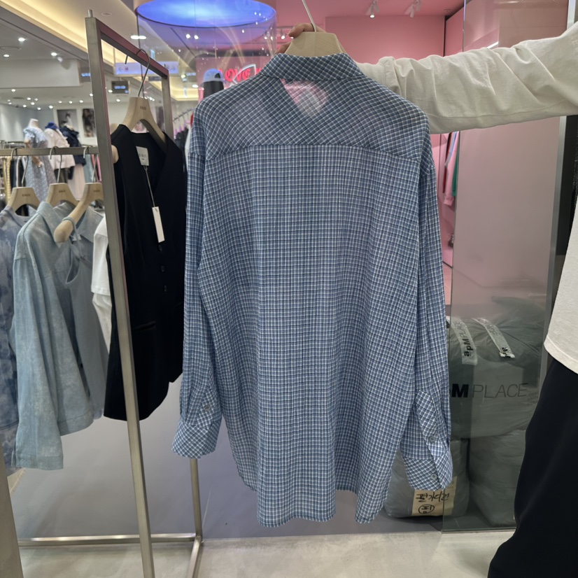 BINUS韓國㊣直郵東大門代購女裝新品推薦25春夏襯衫蕾絲衫格紋BINUS襯衫/蕾絲衫