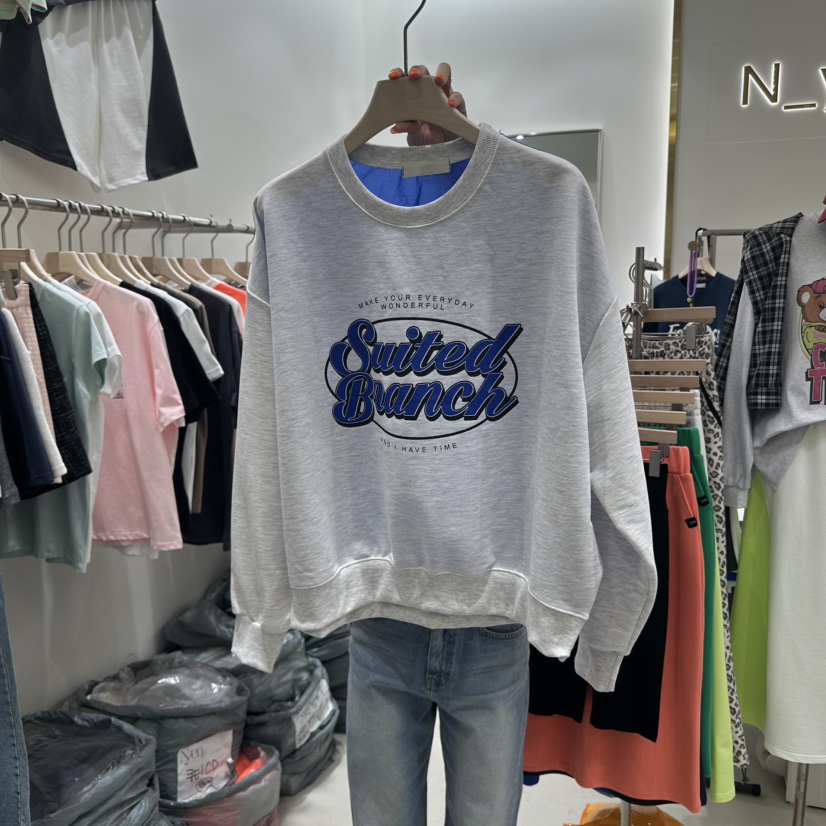 N YEN直郵韓國代購㊣女裝新品25春夏時尚長袖T恤連帽衫透明N YEN長袖T恤圖色2