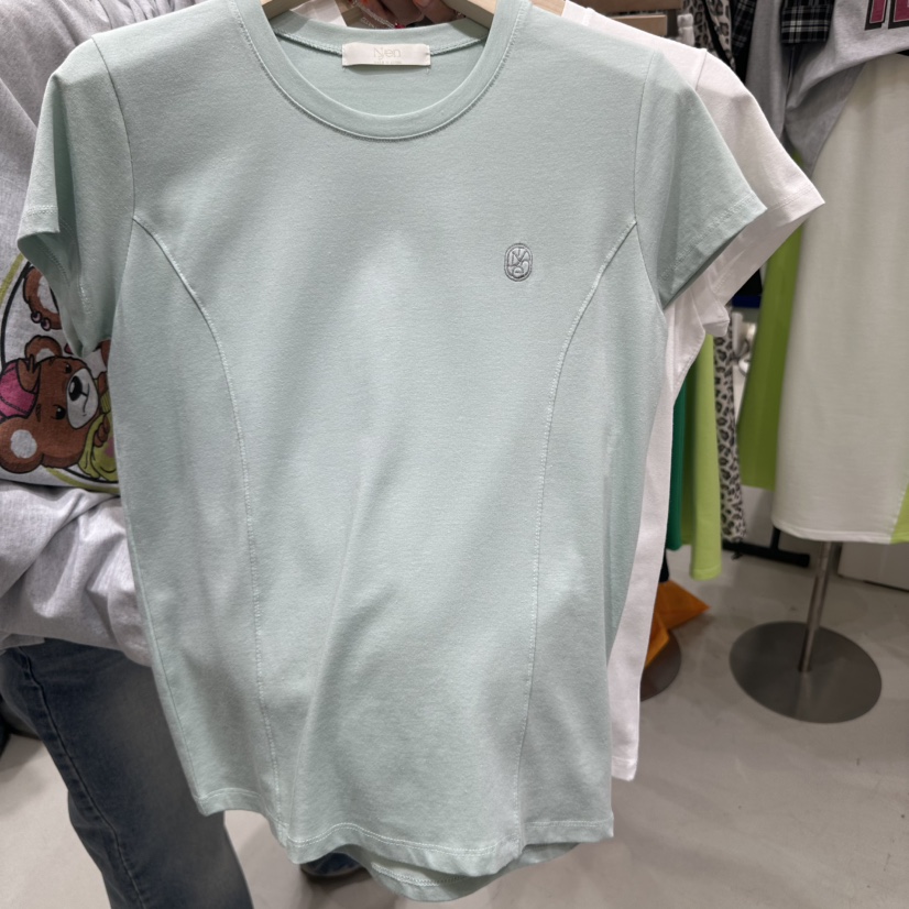 N YEN韓國直郵㊣女裝新品推薦人氣休閑時尚職業熱賣T恤刺繡N YENT恤