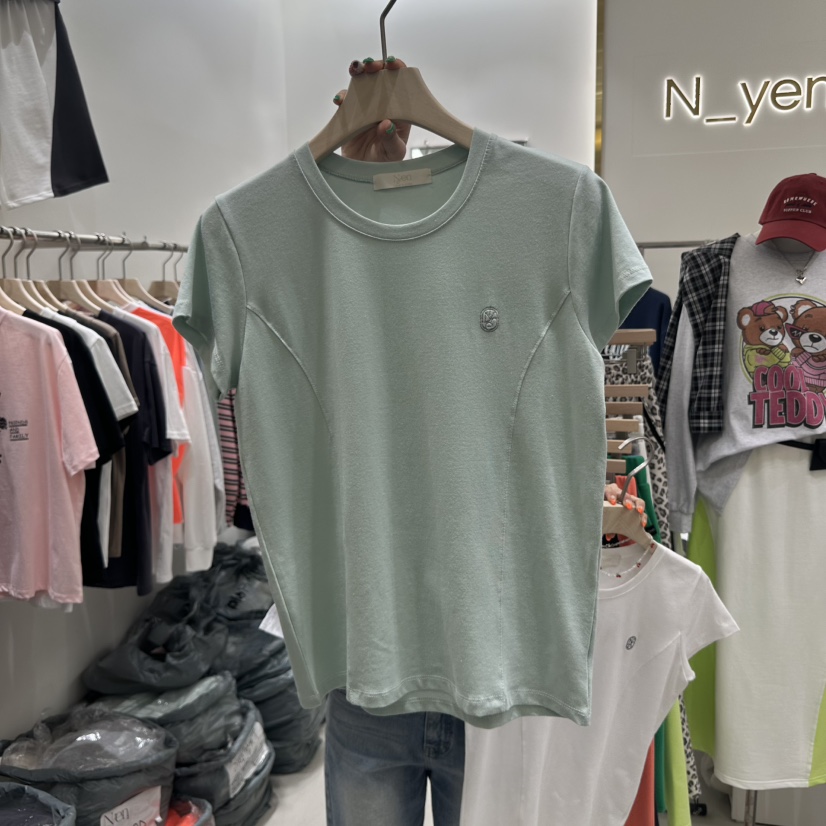 N YEN韓國直郵㊣女裝新品推薦人氣休閑時尚職業熱賣T恤刺繡N YENT恤圖色2
