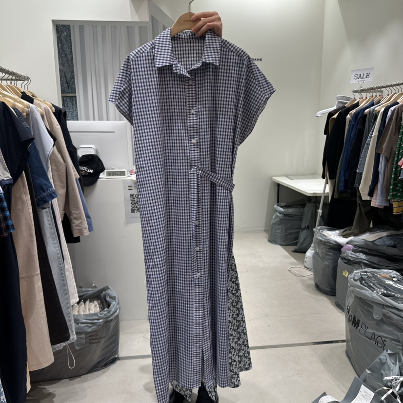 URBANE-P韓國直郵㊣女裝新品熱賣職業休閑25春夏連衣裙格紋長款URBANE-P連衣裙