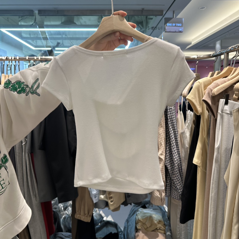 HONG.U直郵韓國代購㊣女裝新品25春夏時尚休閑職業人氣T恤HONG.UT恤