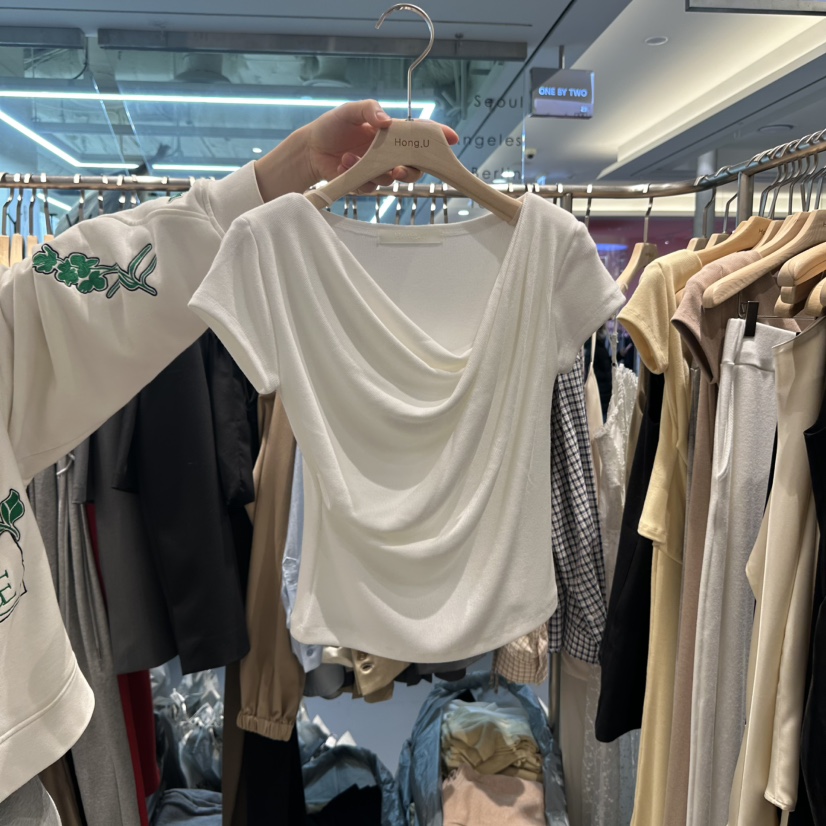 HONG.U直郵韓國代購㊣女裝新品25春夏時尚休閑職業人氣T恤HONG.UT恤