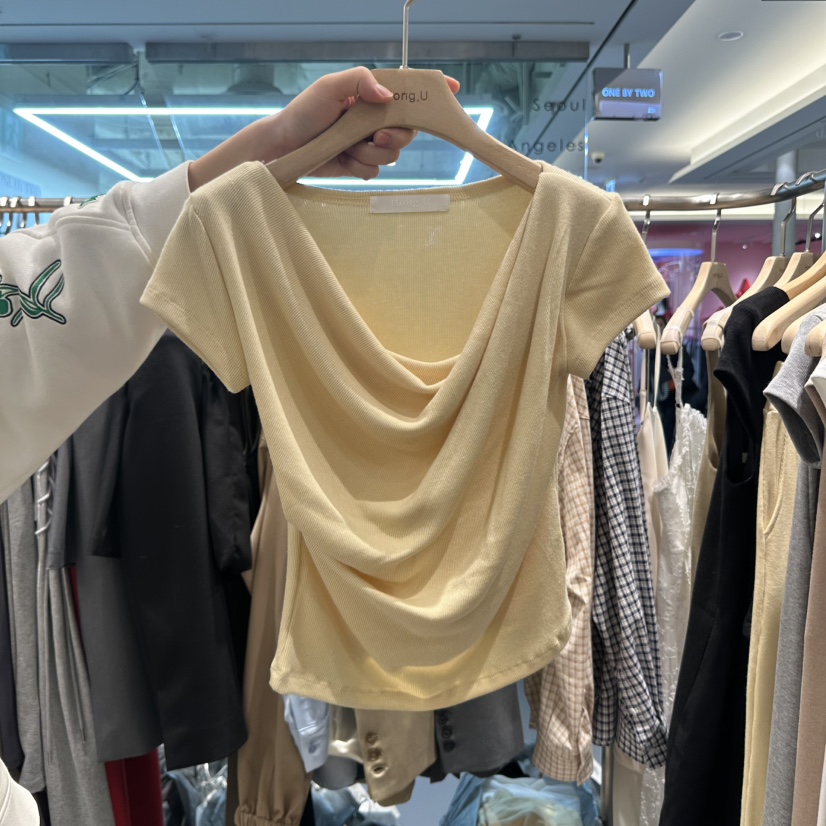 HONG.U直郵韓國代購㊣女裝新品25春夏時尚休閑職業人氣T恤HONG.UT恤圖色4