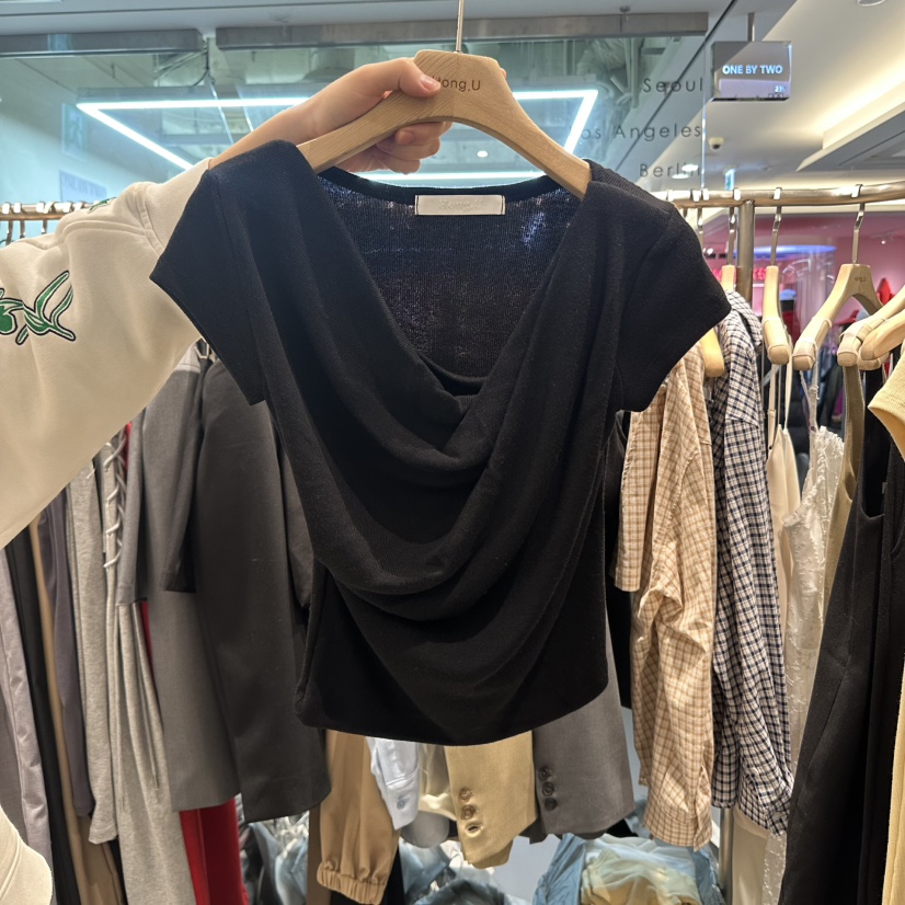 HONG.U直郵韓國代購㊣女裝新品25春夏時尚休閑職業人氣T恤HONG.UT恤圖色5