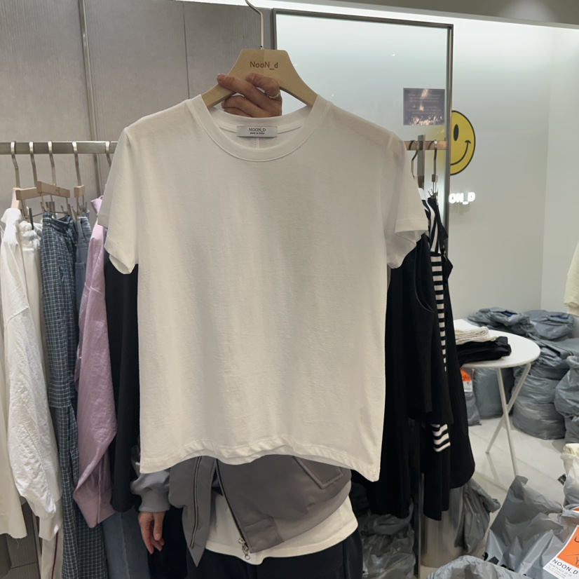 NOON_D韓國直郵㊣東大門實拍女裝新品人氣職業推薦25春夏T恤NOON_DT恤圖色2