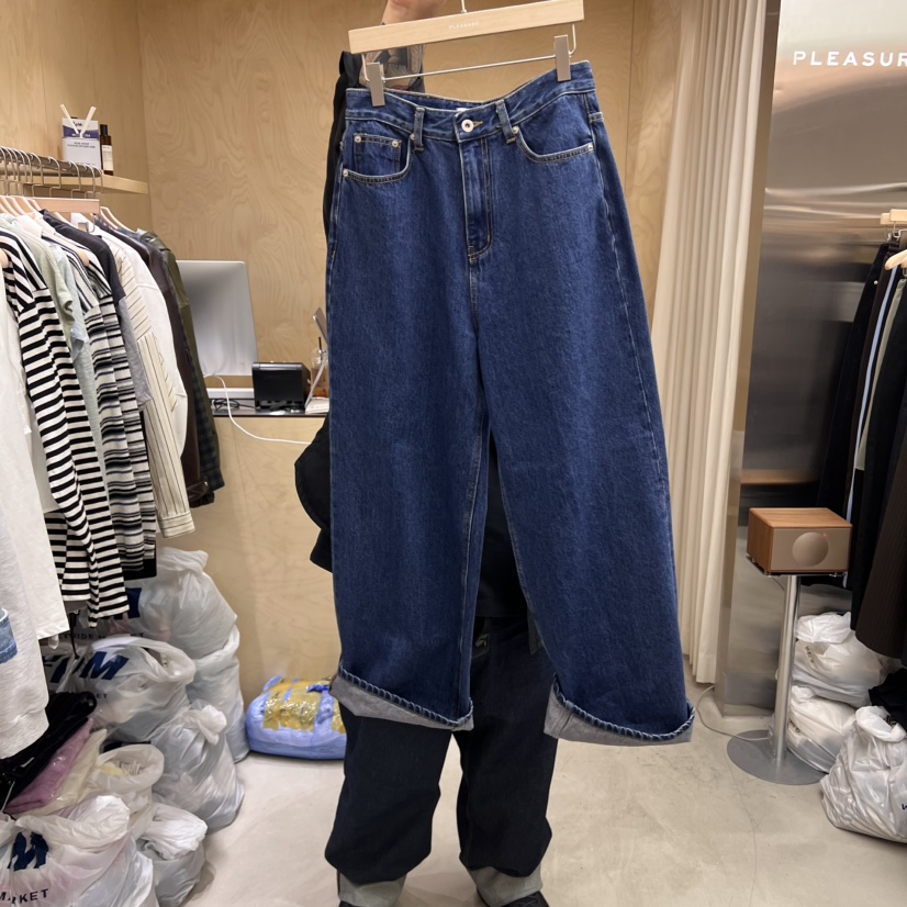 PLEASURE韓國㊣直郵東大門代購女裝新款人氣推薦時尚牛仔褲PLEASURE牛仔褲圖色1