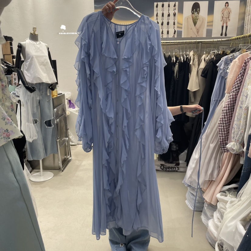 CHARLES THE SECOND韓國直郵㊣女裝新款時尚職業長款風衣CHARLES THE SECOND/CHEAP-CHIC長款風衣