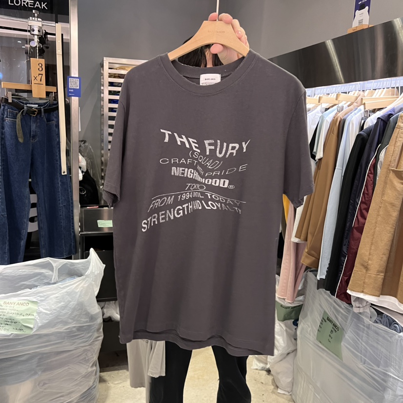 BANY ANCO韓國㊣直郵東大門代購女裝新品時尚休閑熱賣25春夏T恤BANY ANCOT恤圖色2