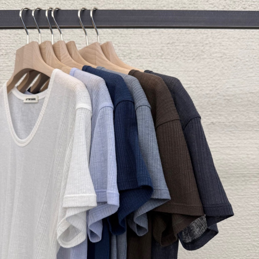 AT THE BAGEL韓國直郵㊣東大門實拍女裝新品時尚休閑25春夏T恤AT THE BAGELT恤