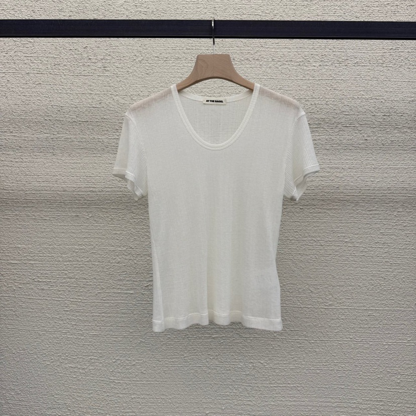 AT THE BAGEL韓國直郵㊣東大門實拍女裝新品時尚休閑25春夏T恤AT THE BAGELT恤圖色1