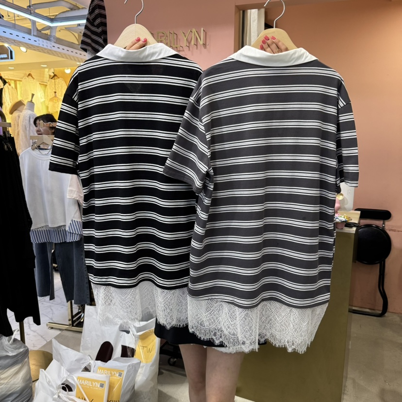 MARILYN直郵韓國代購㊣女裝新款25春夏推薦時尚休閑職業T恤MARILYNT恤