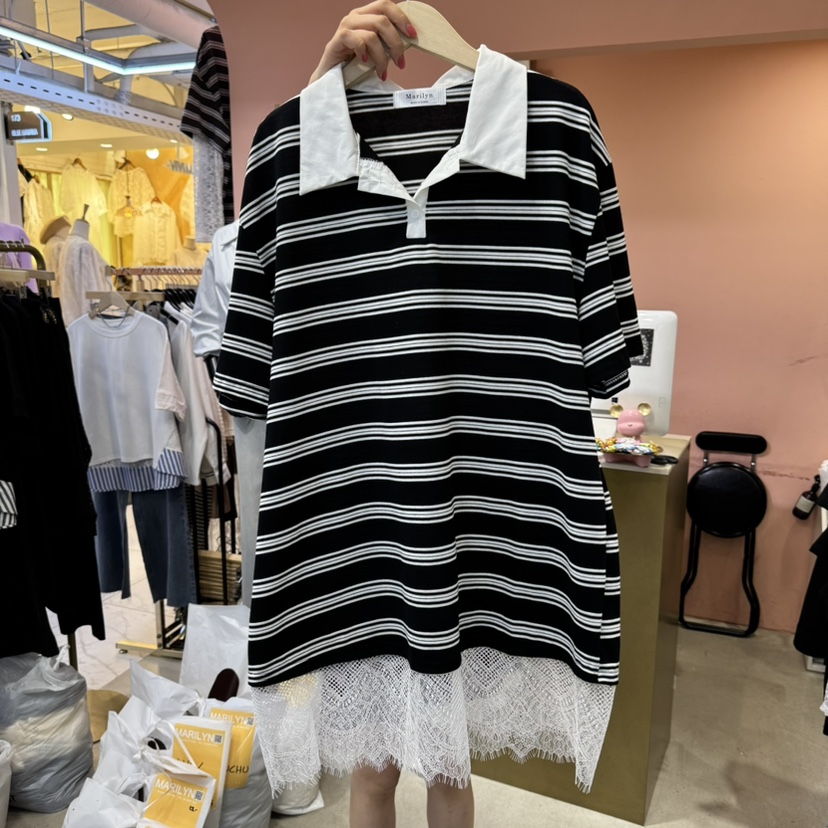 MARILYN直郵韓國代購㊣女裝新款25春夏推薦時尚休閑職業T恤MARILYNT恤圖色3