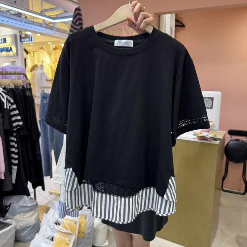 MARILYN韓國㊣直郵東大門代購女裝新品休閑人氣熱賣25春夏T恤MARILYNT恤圖色2