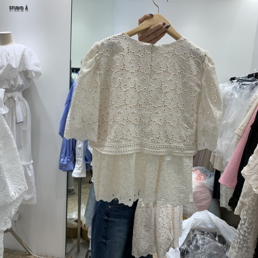 A韓國直郵㊣女裝新品休閑推薦時尚25春夏職業熱賣襯衫蕾絲衫A STORE襯衫/蕾絲衫