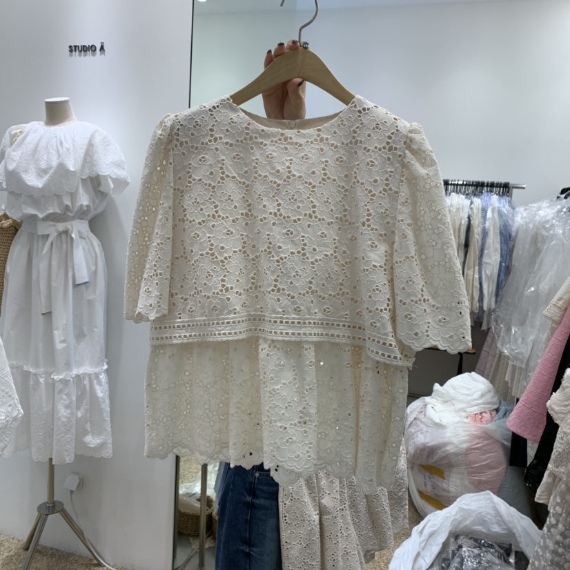 A韓國直郵㊣女裝新品休閑推薦時尚25春夏職業熱賣襯衫蕾絲衫A STORE襯衫/蕾絲衫