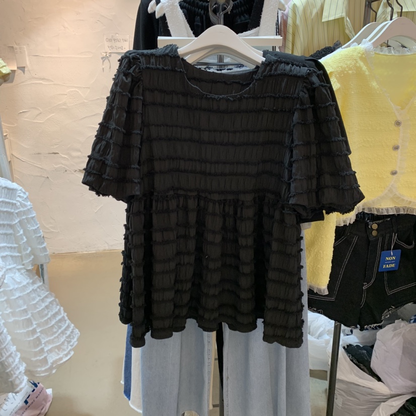 OZ韓國㊣直郵東大門代購女裝新款熱賣時尚推薦25春夏襯衫蕾絲衫OZ.ounce襯衫/蕾絲衫圖色3