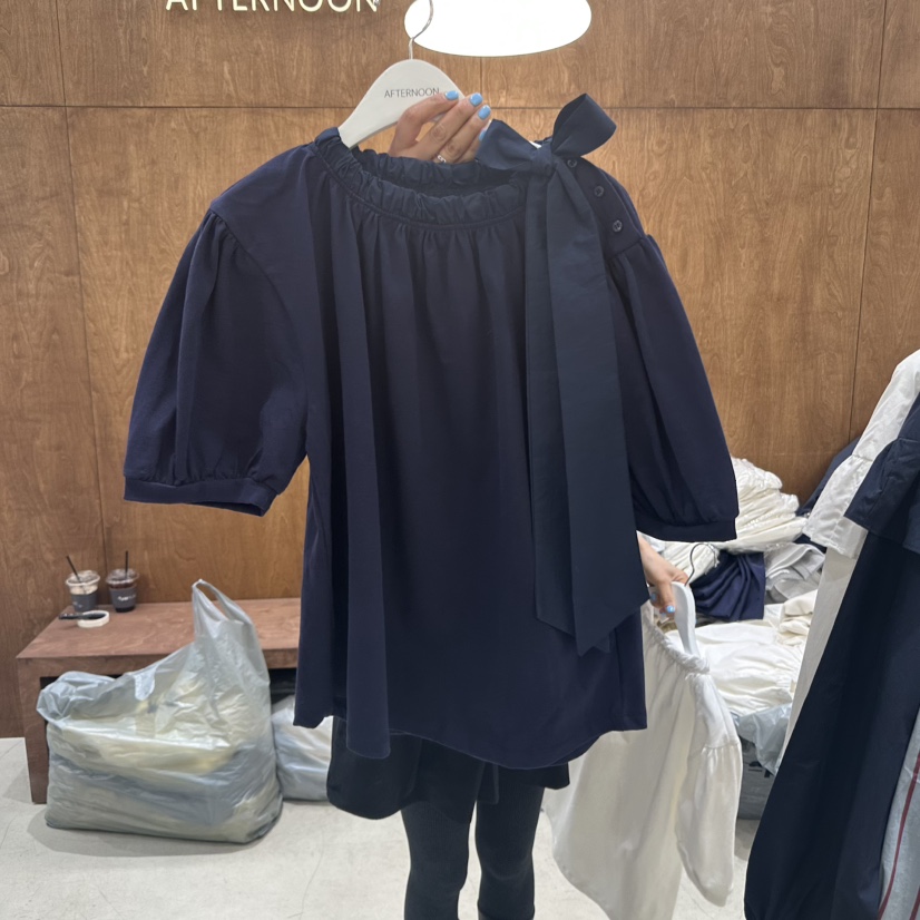 AFTERNOON-P直郵韓國代購㊣女裝新款時尚25春夏襯衫蕾絲衫AFTERNOON襯衫/蕾絲衫圖色2