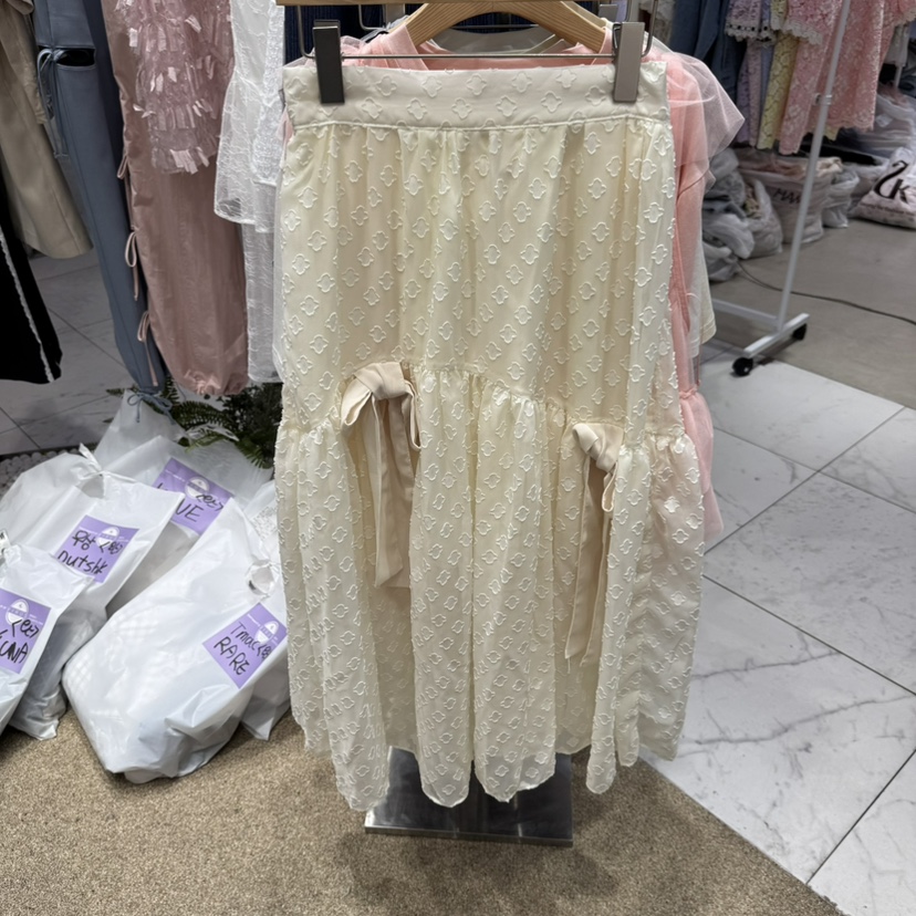VIRUS韓國直郵㊣女裝新品休閑人氣推薦時尚半身裙中短裙蝴蝶結VIRUS半身裙/中短裙圖色2