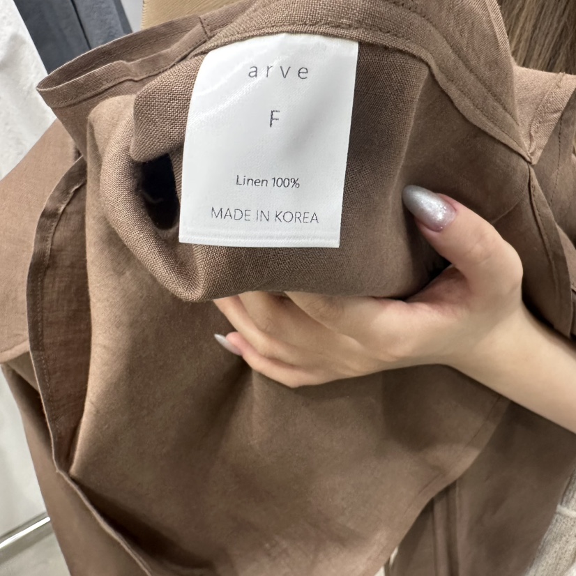 ARVE韓國㊣直郵東大門代購女裝新品職業襯衫蕾絲衫兩個口袋含腰繩ARVE襯衫/蕾絲衫