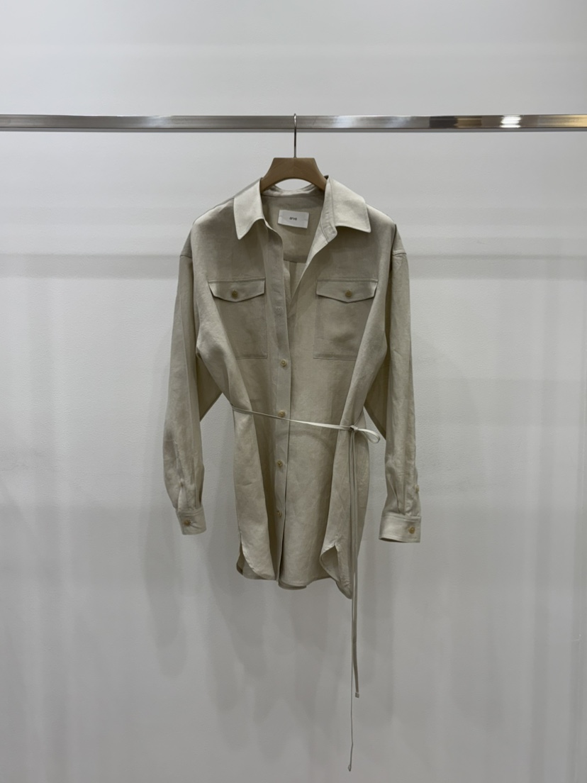 ARVE韓國㊣直郵東大門代購女裝新品職業襯衫蕾絲衫兩個口袋含腰繩ARVE襯衫/蕾絲衫圖色1