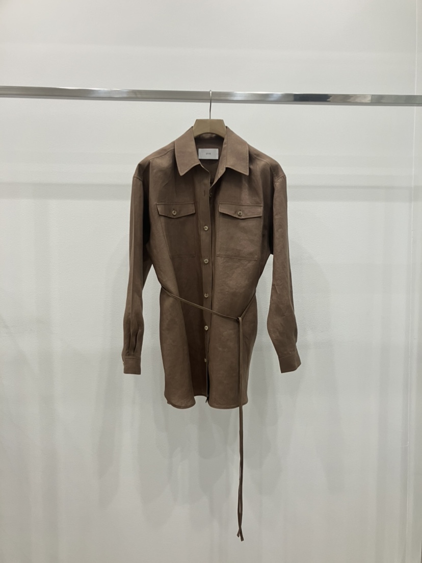 ARVE韓國㊣直郵東大門代購女裝新品職業襯衫蕾絲衫兩個口袋含腰繩ARVE襯衫/蕾絲衫圖色3